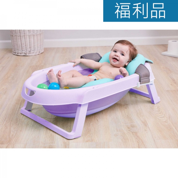 【福利品】折疊浴盆(紫色) 寶寶浴盆 兒童澡盆