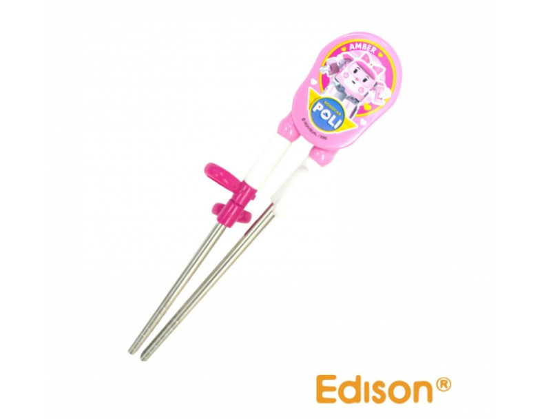 【福利品】EDISON 不鏽鋼學習筷-安寶(粉色)_裝飾立體、平面款，隨機出貨